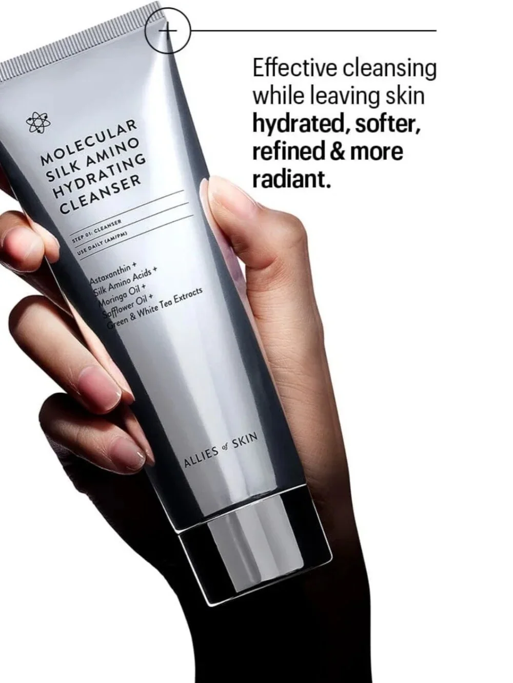 Allies of Skin FIRE! NIB! Molecular Silk Amino Hydrating Cleanser in 100ml.